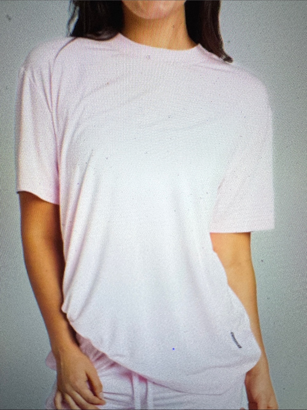 Comfrt Rayon/Spandex Short Sleeve Oversized Tee - Cherry Blossom